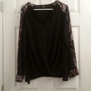 Mossimo Criss-Cross Chiffon Blouse - Large